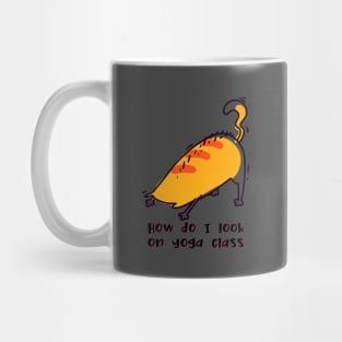 How do I look on yoga class funny yoga and cat drawing Mug